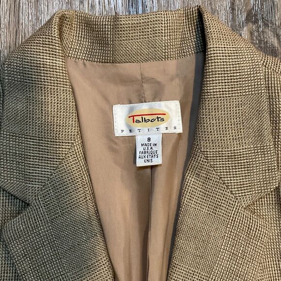 Talbots Petites Womens Wool Linen Blazer Suit Jacket Size 8 USA Made - Picture 3 of 10